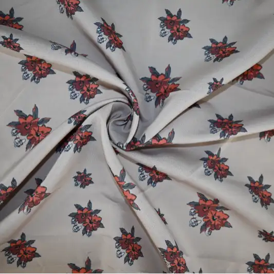 India Fabric for Blouse Polyester chiffon Synthetic Woven Fabric Polyester Dark Beige Print color buy from India wholesaler bulk order at wholesale price free worldwide shipping Alibaba