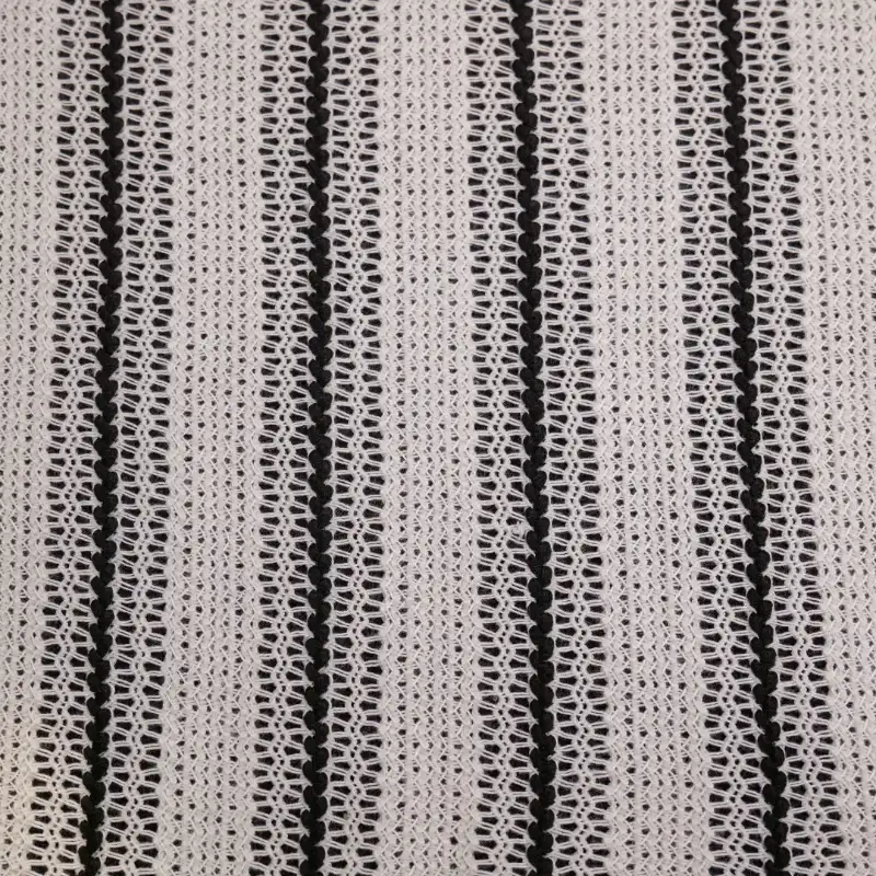 China Fabric for Tank Top,Open Cardigan (Sweater),Dresses (Cardigan Open) (Sweater) Mesh Knit Fabric Polyester Yd-Black/White color buy from China wholesaler bulk order at wholesale price free worldwide shipping Alibaba