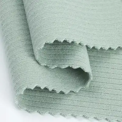 China Fabric for Tank Top,Hoodie,Dresses (Pullover) (Sweater) Rib Knit Fabric Polyester Spandex Solid-Light Green color buy from China wholesaler bulk order at wholesale price free worldwide shipping Alibaba