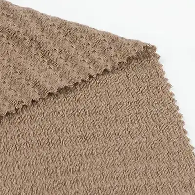China Fabric for T-Shirt,Open Cardigan (Sweater) Weft Jacquard Knit Fabric Polyester Rayon Spandex Solid-Brown color buy from China wholesaler bulk order at wholesale price free worldwide shipping Alibaba