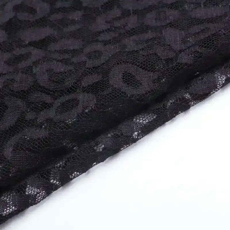 China Fabric for T-Shirt,Lingerie Lace Knit Fabric Nylon Spandex Black color buy from China wholesaler bulk order at wholesale price free worldwide shipping Alibaba
