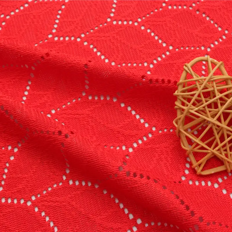 China Fabric for Shirt,Skirt Lace Knit Fabric Polyester red color buy from China wholesaler bulk order at wholesale price free worldwide shipping Alibaba