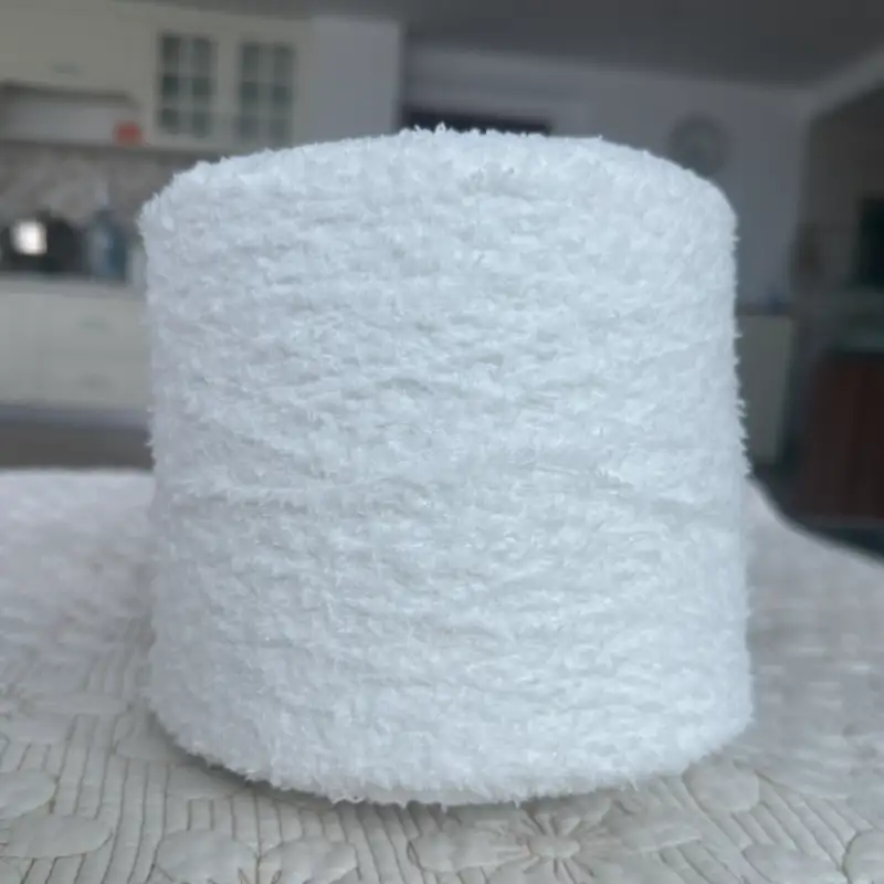 China Yarn for Crop Top,Pajamas,Ladies Vest (Sweater),Round Neck Pullover (Sweater),Loungewear Teddy Yarn Fancy Yarn Polyester white color buy from China wholesaler bulk order at wholesale price free worldwide shipping Alibaba