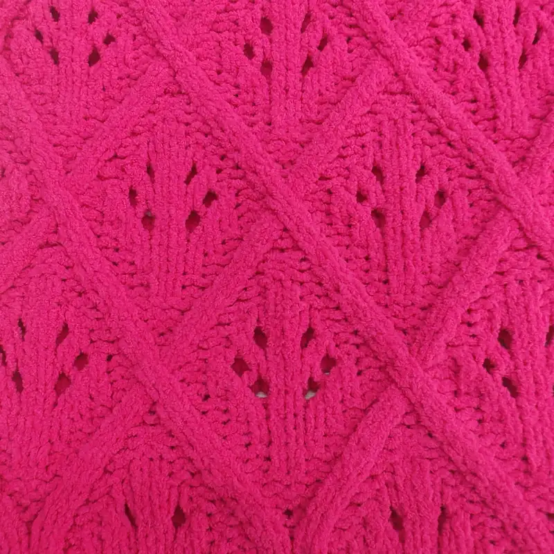 China Yarn for Open Cardigan (Sweater),Half-Zipper Cardigan (Sweater),Round Neck Pullover (Sweater),Crop Top Pullover (Sweater) Matt Chenille Fancy Yarn Recycled Polyester Pink color buy from China wholesaler bulk order at wholesale price free worldwide shipping Alibaba