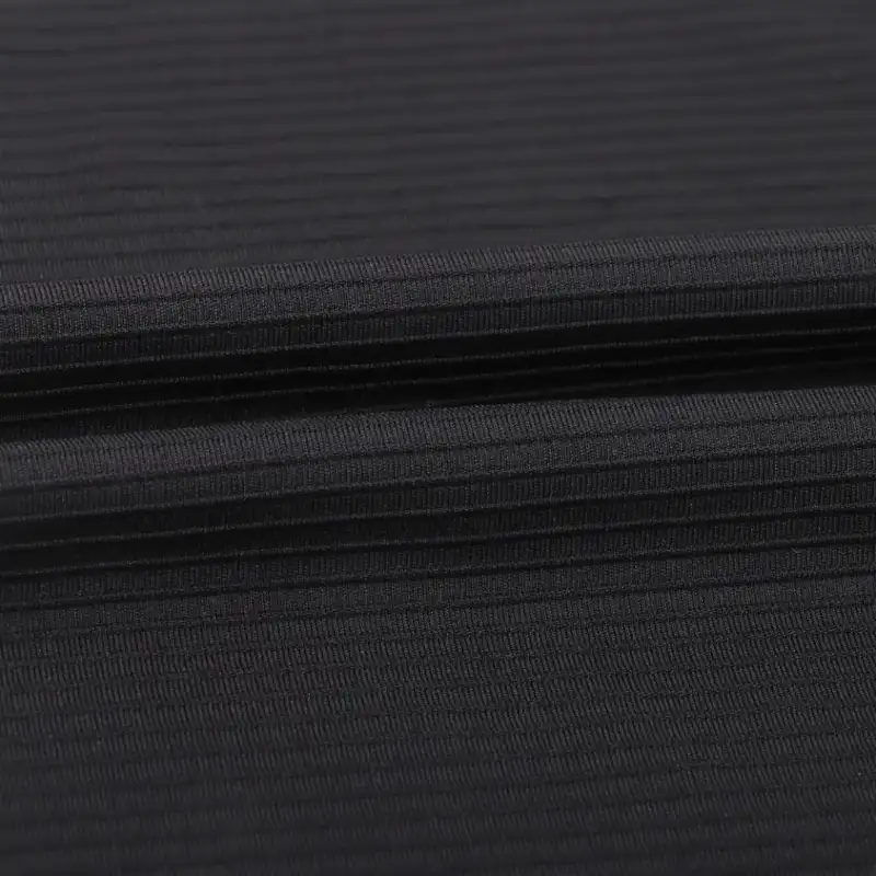 China Fabric for T-Shirt,Tank Top,Dresses (Pullover) (Sweater) Weft Jacquard Knit Fabric Polyester Elastane black color buy from China wholesaler bulk order at wholesale price free worldwide shipping Alibaba