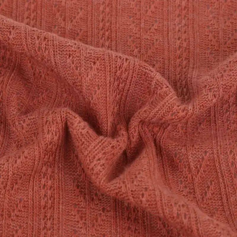 China Fabric for Open Cardigan (Sweater),Hoodie  (Sweater) Weft Jacquard Knit Fabric Polyester Rayon Spandex Red color buy from China wholesaler bulk order at wholesale price free worldwide shipping Alibaba