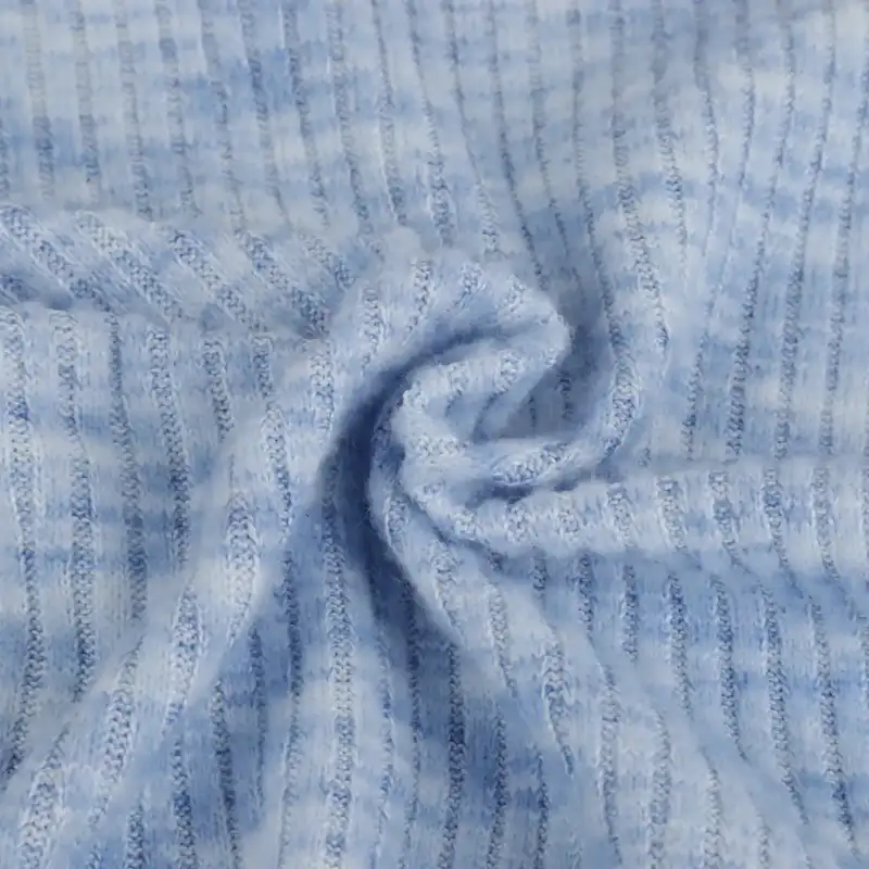 China Fabric for Polo Shirt,Crop Top,Hoodie  (Sweater) Rib Knit Fabric Polyester Spandex Blue color buy from China wholesaler bulk order at wholesale price free worldwide shipping Alibaba