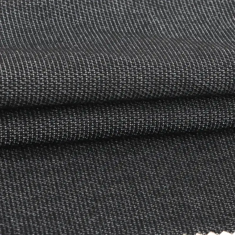 China Fabric for Jackets Weft Jacquard Knit Fabric Polyester Viscose Spandex BLACK color buy from China wholesaler bulk order at wholesale price free worldwide shipping Alibaba