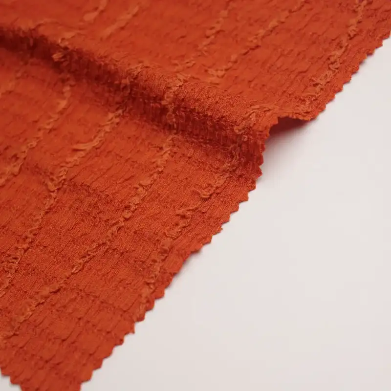 China Fabric for Dresses (Pullover) (Sweater) Lace Knit Fabric Polyester Spandex Chestnut red color buy from China wholesaler bulk order at wholesale price free worldwide shipping Alibaba
