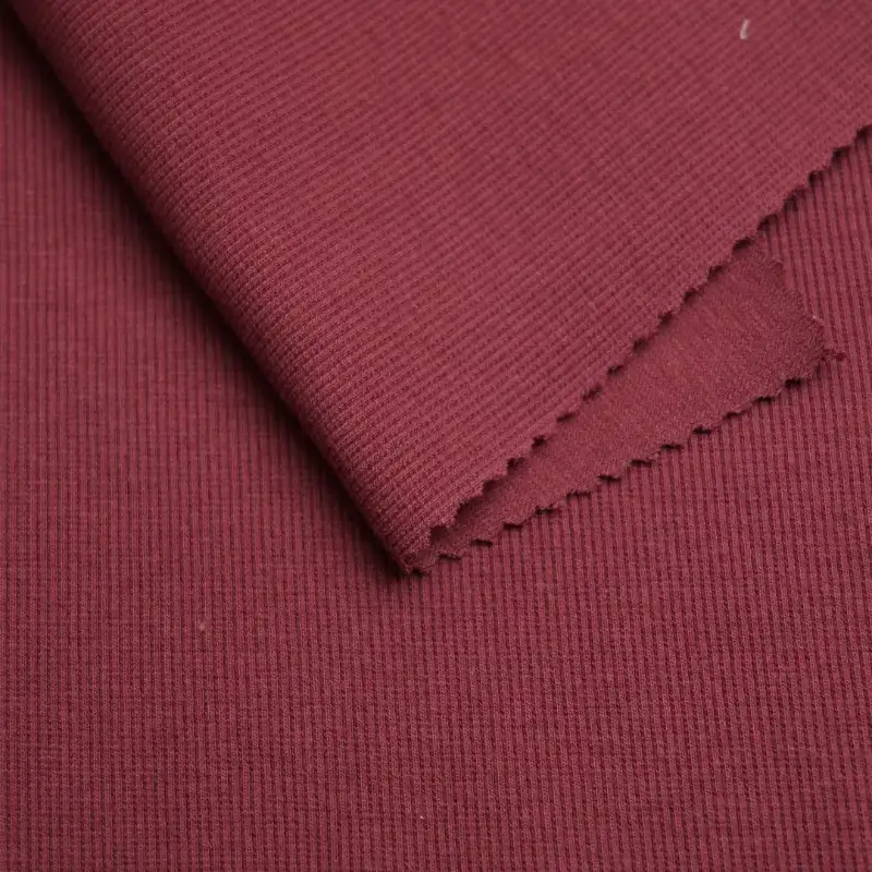China Fabric for Jackets,Interlining Rib Knit Fabric Cotton Polyester Crimson red color buy from China wholesaler bulk order at wholesale price free worldwide shipping Alibaba