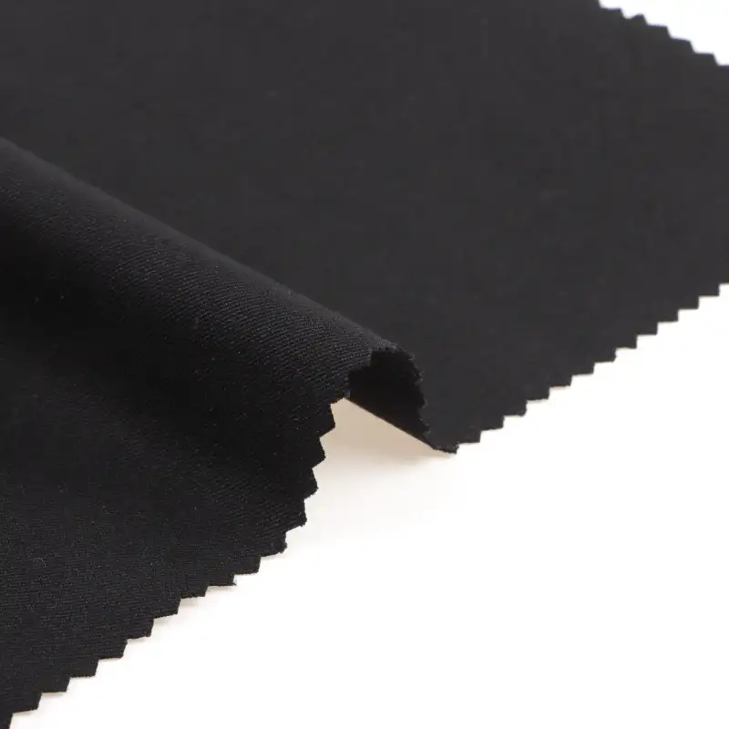 China Fabric for Pants Polyester/Rayon Twill Woven Blended Fabric Polyester Rayon Spandex Black color buy from China wholesaler bulk order at wholesale price free worldwide shipping Alibaba