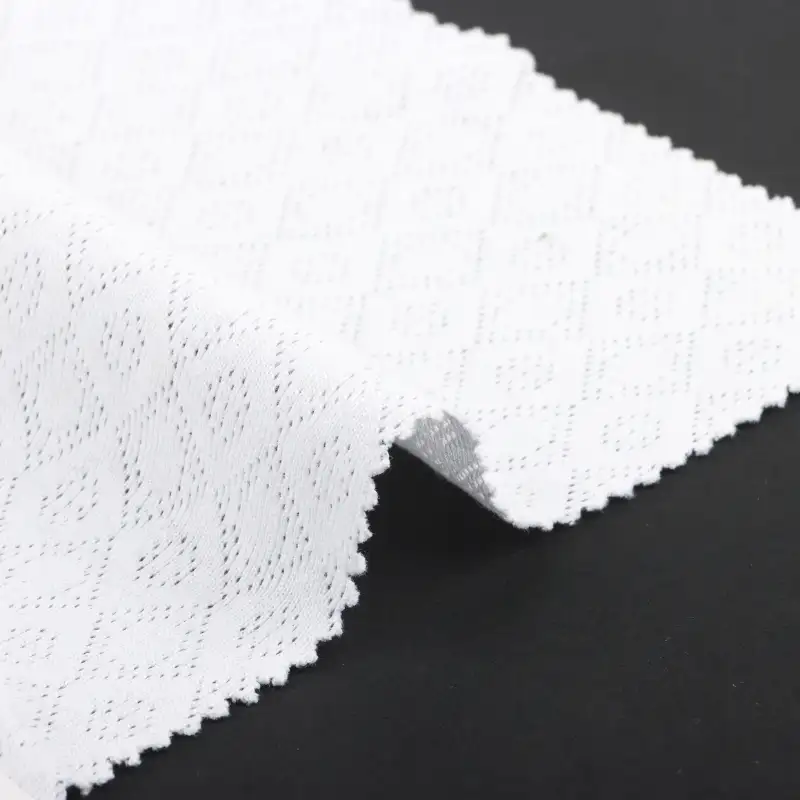 China Fabric for T-Shirt Weft Jacquard Knit Fabric Cotton White color buy from China wholesaler bulk order at wholesale price free worldwide shipping Alibaba