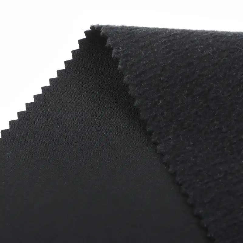 China Fabric for Jackets Four Stretch Polyester Woven Fabric Synthetic Woven Fabric Polyester Spandex BLACK color buy from China wholesaler bulk order at wholesale price free worldwide shipping Alibaba