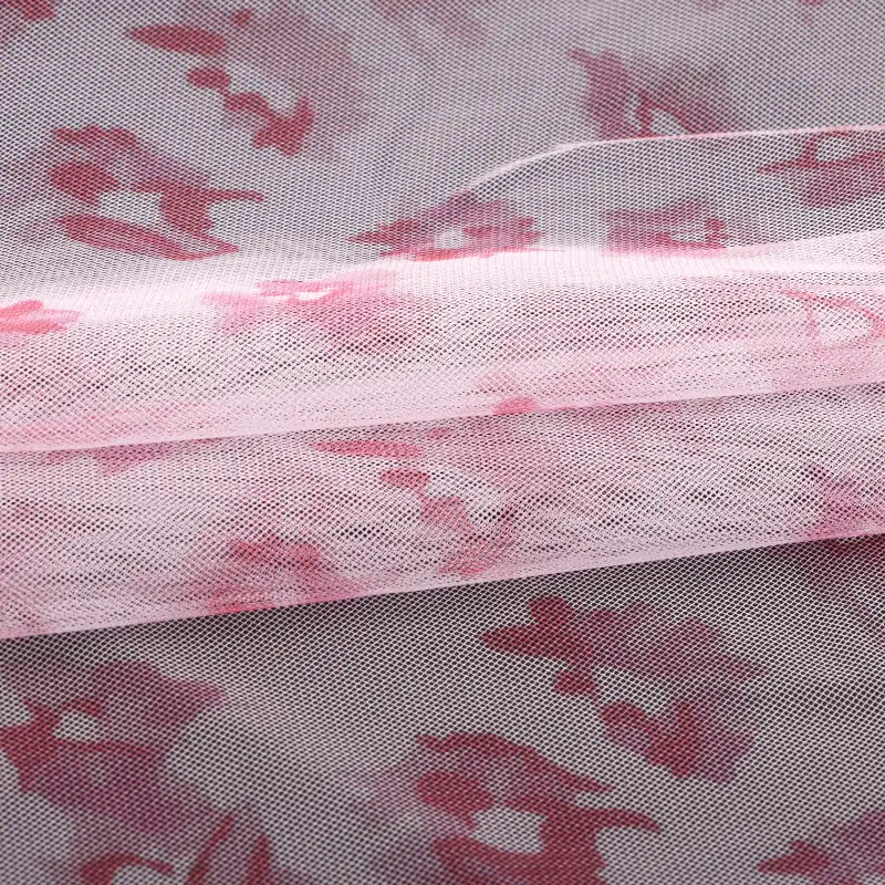 China Fabric for Skirt Mesh Knit Fabric Polyester Pink color buy from China wholesaler bulk order at wholesale price free worldwide shipping Alibaba