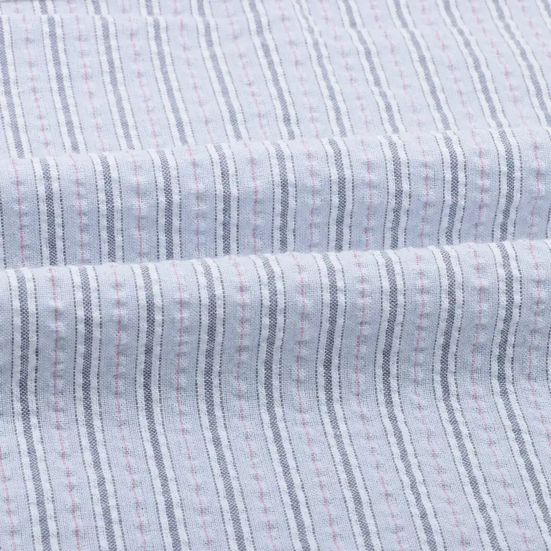 China Fabric for Shirt,Pants,Skirt,Shorts TC Seersucker Woven Blended Fabric Polyester Cotton stripe color buy from China wholesaler bulk order at wholesale price free worldwide shipping Alibaba