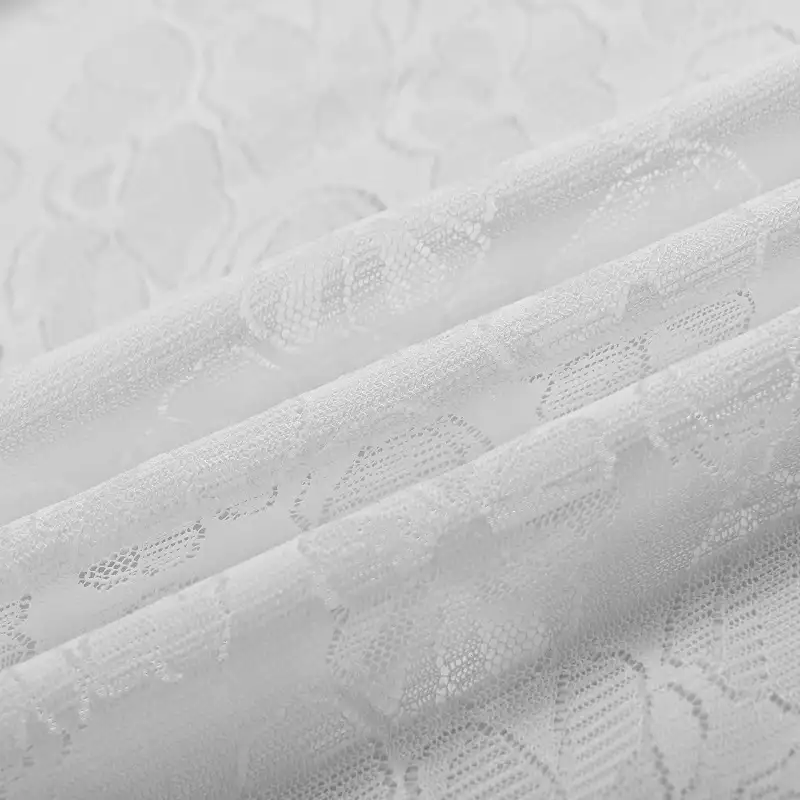 China Fabric for Shirt,T-Shirt,Skirt Lace Knit Fabric Polyester Spandex White color buy from China wholesaler bulk order at wholesale price free worldwide shipping Alibaba