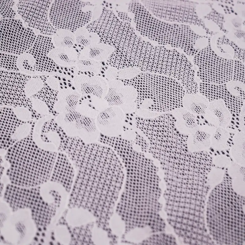 China Fabric for Lingerie,Skirt Lace Knit Fabric Nylon Spandex White color buy from China wholesaler bulk order at wholesale price free worldwide shipping Alibaba