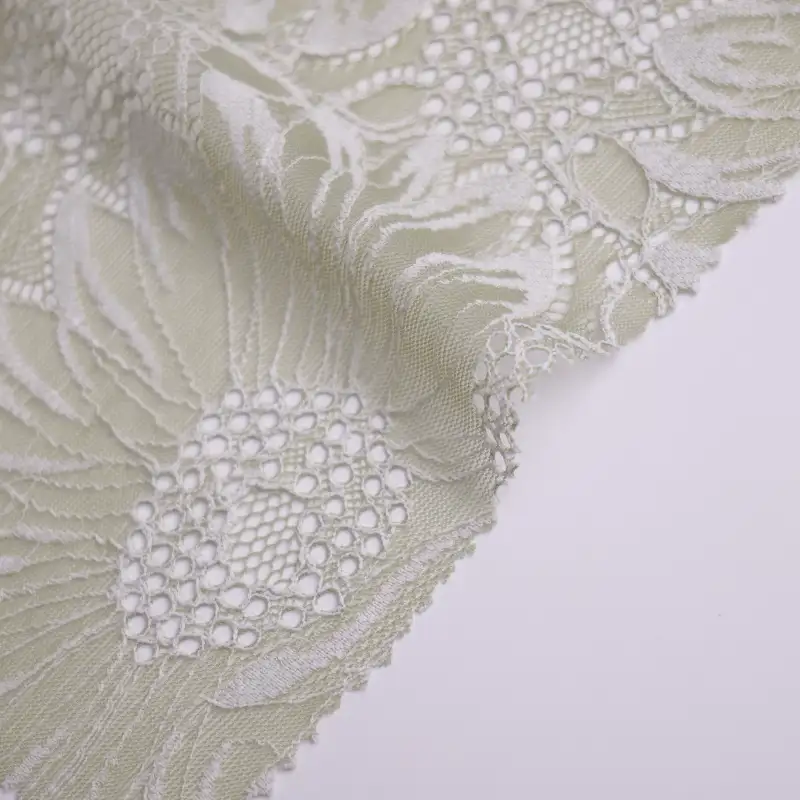 China Fabric for Skirt,Dresses (Pullover) (Sweater) Lace Knit Fabric Cotton Nylon Green color buy from China wholesaler bulk order at wholesale price free worldwide shipping Alibaba
