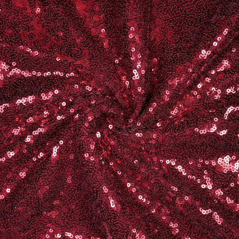 China Fabric for Tank Top,Shorts,Skirt (Sweater) Sequined Mesh Fabric Knit Fabric Polyester Red color buy from China wholesaler bulk order at wholesale price free worldwide shipping Alibaba