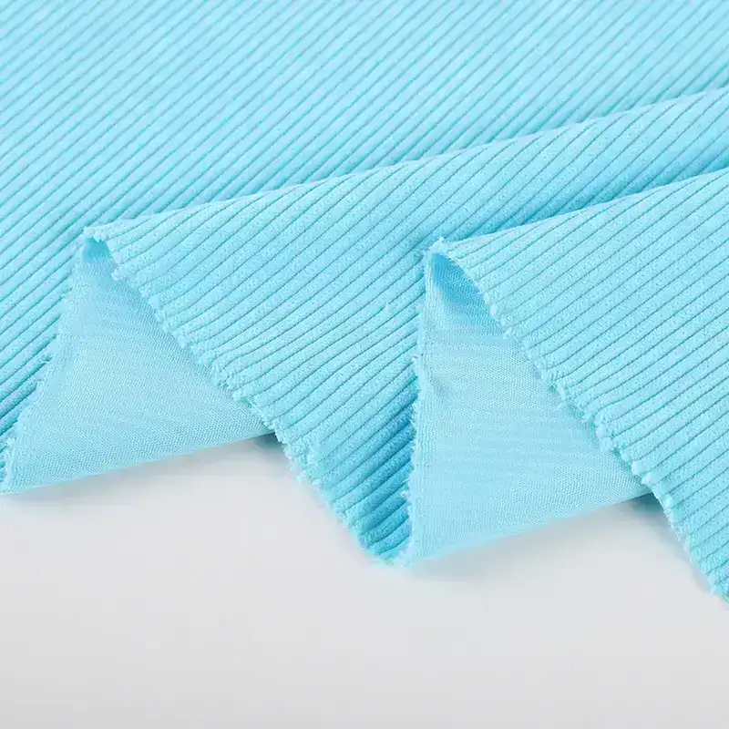 China Fabric for Pants,Blazer,Blouse,Skirt,Shorts,Jogger knitted Corduroy Knit Fabric Polyester Blue color buy from China wholesaler bulk order at wholesale price free worldwide shipping Alibaba