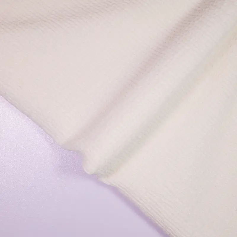 China Fabric for Pants,Crew Neck Pullover (Sweater) Tricot Knit Fabric Polyester Spandex White color buy from China wholesaler bulk order at wholesale price free worldwide shipping Alibaba