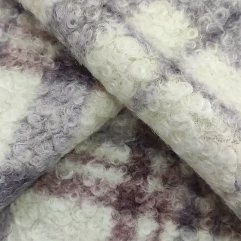 China Fabric for Jackets,Padded Jacket,Overcoat,Full-Zipper Cardigan (Sweater) Knit Woolen Fabric Woolen Polyester purple color buy from China wholesaler bulk order at wholesale price free worldwide shipping Alibaba