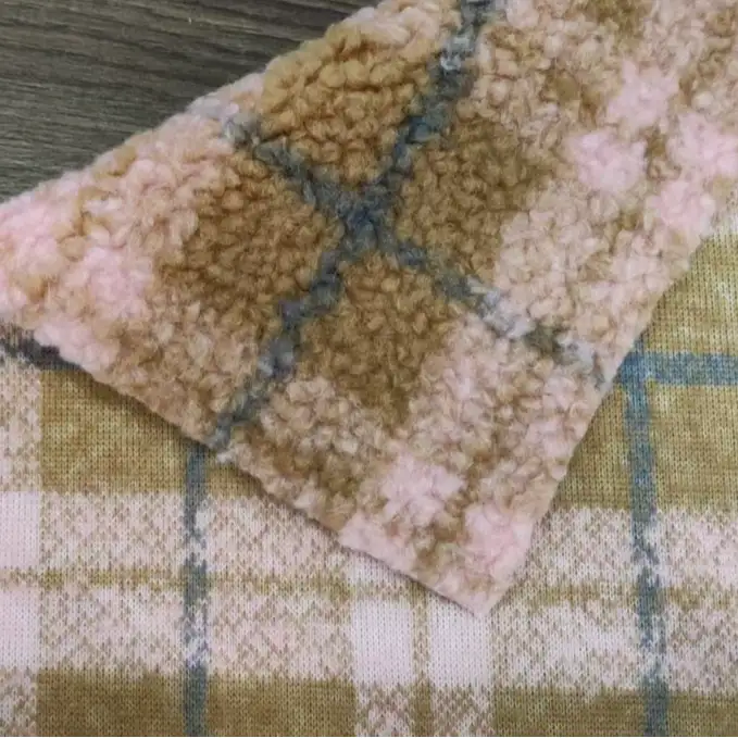 China Fabric for Jackets,Hoodie,Padded Jacket,Overcoat,Full-Zipper Cardigan (Sweater) Sherpa Knit Fabric Wool Acrylic Polyester pink color buy from China wholesaler bulk order at wholesale price free worldwide shipping Alibaba
