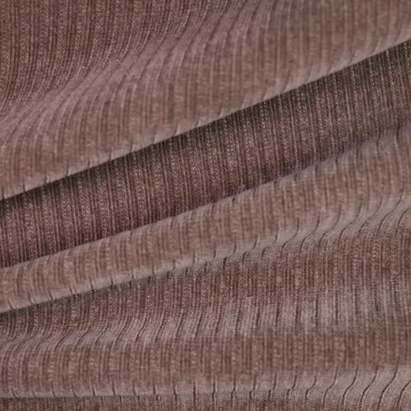 China Fabric for Pants,Suit Trouser,Blazer,Full-Zipper Cardigan (Sweater),Knitted Jacket (Sweater),Knitted Trousers (Sweater) knitted Corduroy Knit Fabric Polyester Spandex Brown color buy from China wholesaler bulk order at wholesale price free worldwide shipping Alibaba
