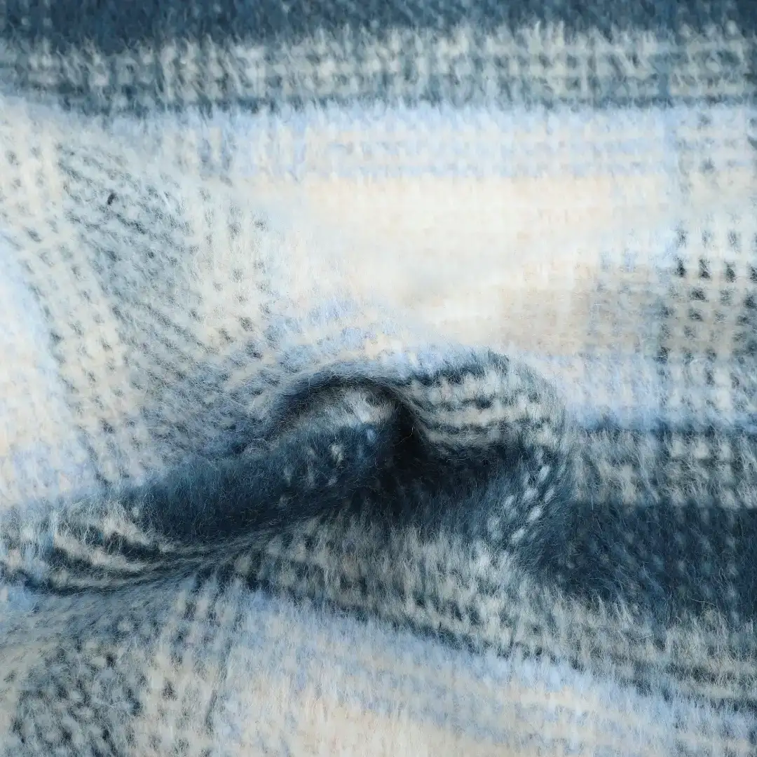 Bangladesh Fabric for Hoodie,Blazer,Skirt Knit Woolen Fabric Woolen Polyester Blue Check color buy from Bangladesh wholesaler bulk order at wholesale price free worldwide shipping Alibaba