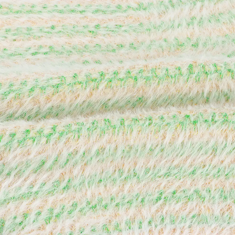 China Yarn for Ladies Vest (Sweater),Crop Top Pullover (Sweater),Dresses (Cardigan Button) (Sweater) Cat Feather Yarn Fancy Yarn Nylon Recycled Polyester green with yellow color buy from China wholesaler bulk order at wholesale price free worldwide shipping Alibaba