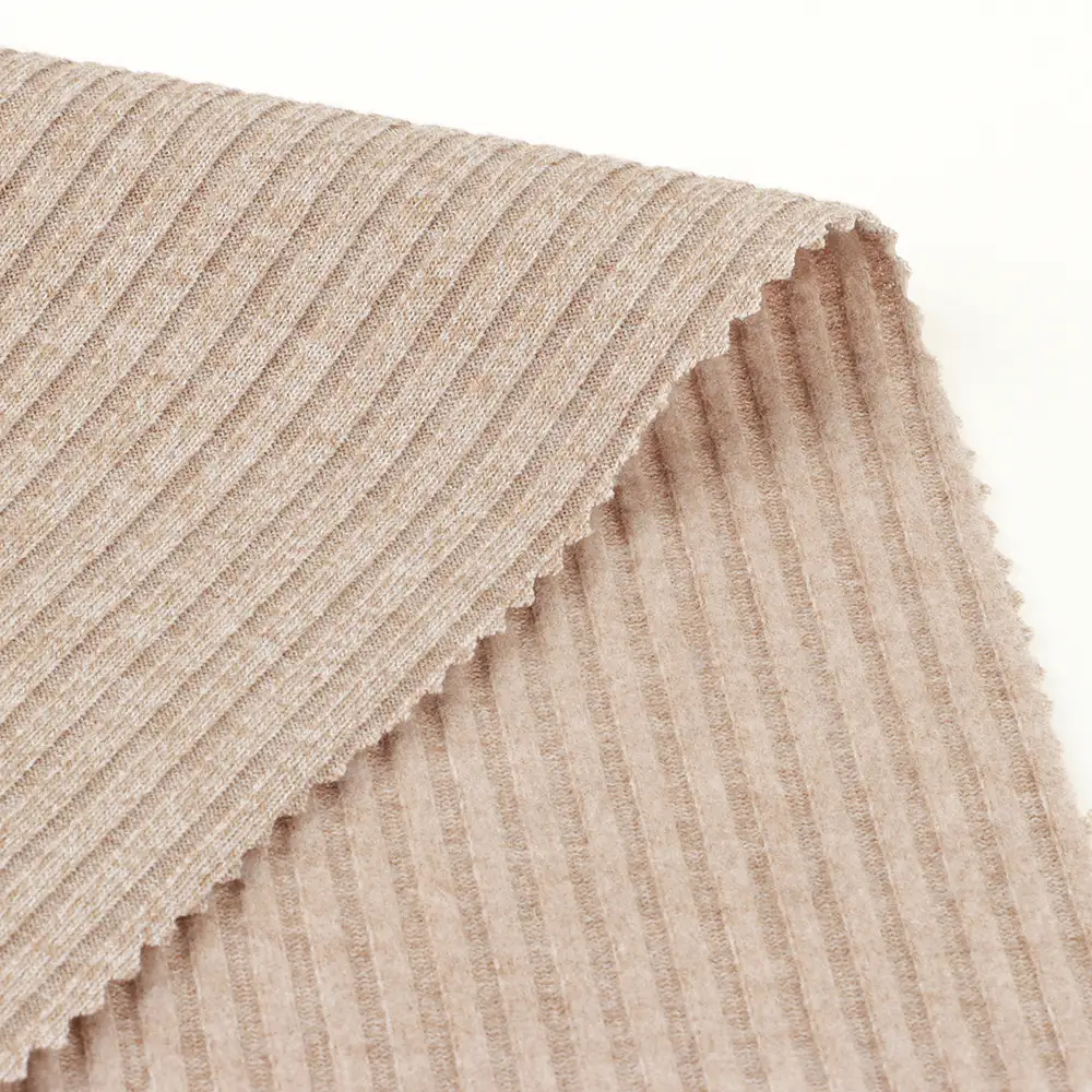 China Fabric for Crop Top,Hoodie,Tank Top Rib Knit Fabric Polyester Rayon Spandex Khaki color buy from China wholesaler bulk order at wholesale price free worldwide shipping Alibaba