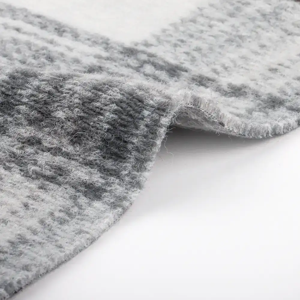 China Fabric for Blazer,Skirt,Hoodie Knit Woolen Fabric Woolen Polyester Grey color buy from China wholesaler bulk order at wholesale price free worldwide shipping Alibaba