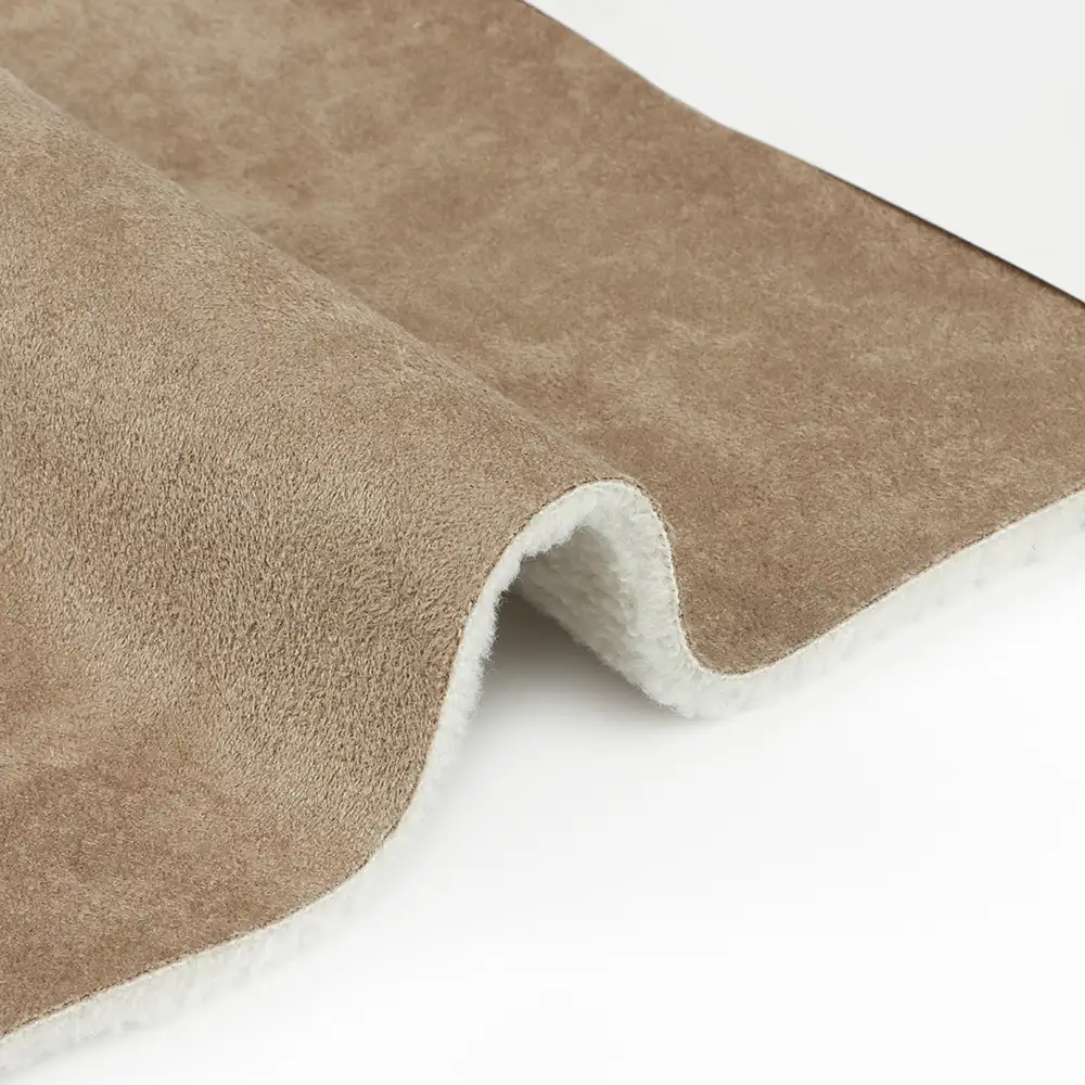 China Fabric for Pants,Blazer Weft Suede Knit Fabric Polyester Khaki color buy from China wholesaler bulk order at wholesale price free worldwide shipping Alibaba