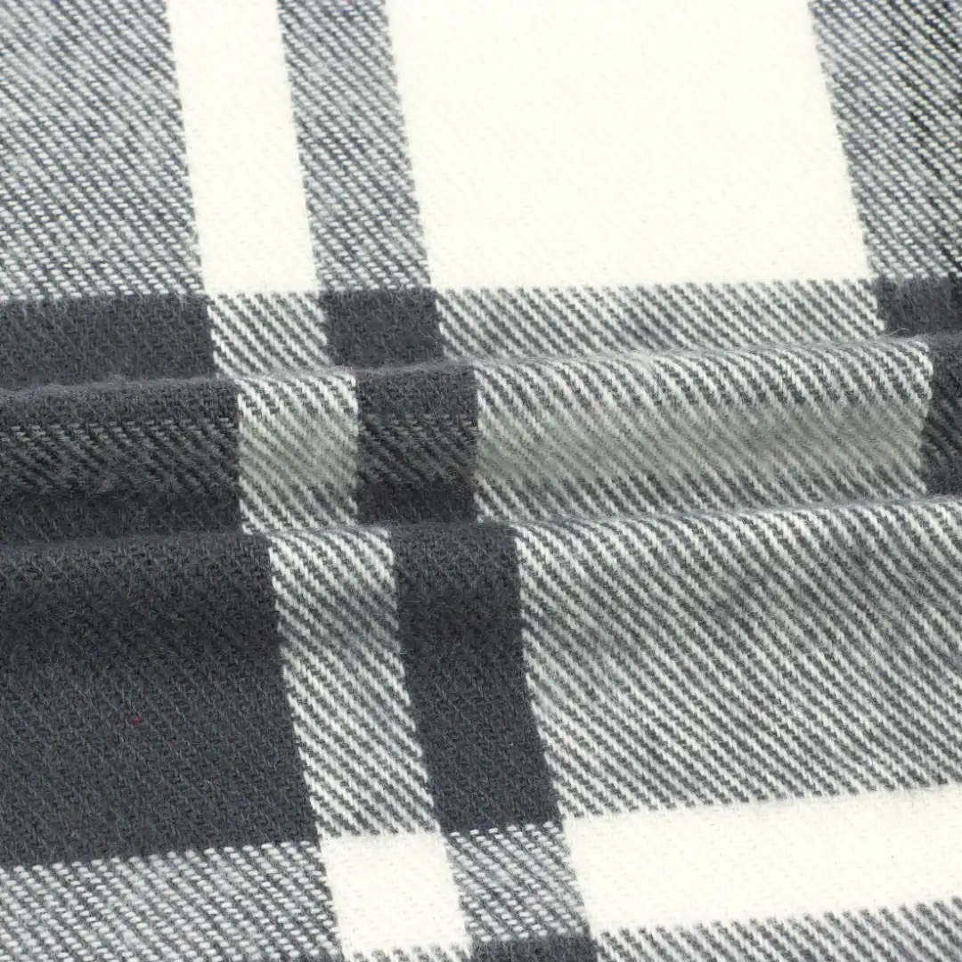 China Fabric for Shirt,Crop Top,Skirt,Over Shirt Cotton YD Flannel Natural Woven Fabric Polyester Grey and White color buy from China wholesaler bulk order at wholesale price free worldwide shipping Alibaba