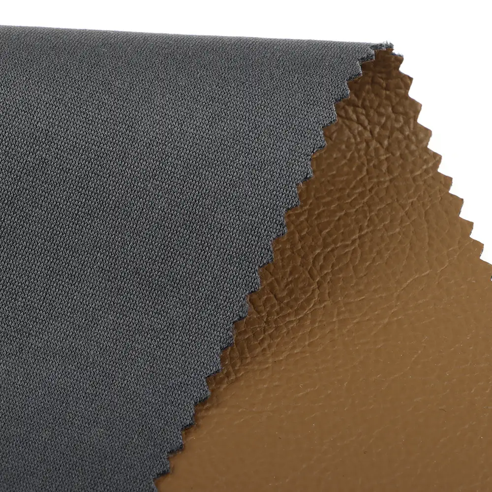 China Fabric for Blazer PU Woven Blended Fabric Polyester Brown color buy from China wholesaler bulk order at wholesale price free worldwide shipping Alibaba