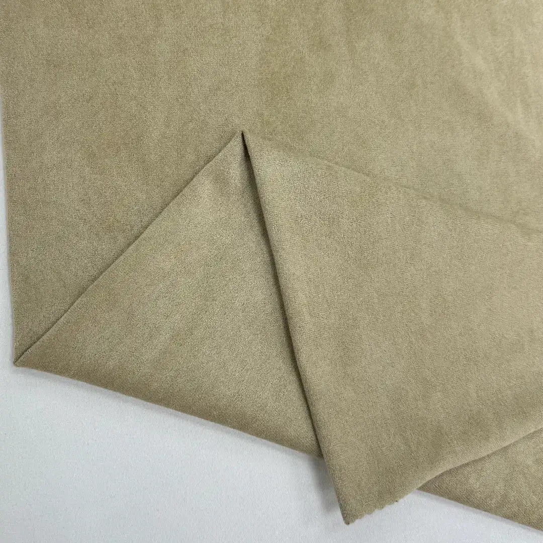 China Fabric for Jacket,Blazer Warp Suede Knit Fabric Polyester Elastane 卡色 color buy from China wholesaler bulk order at wholesale price free worldwide shipping Alibaba