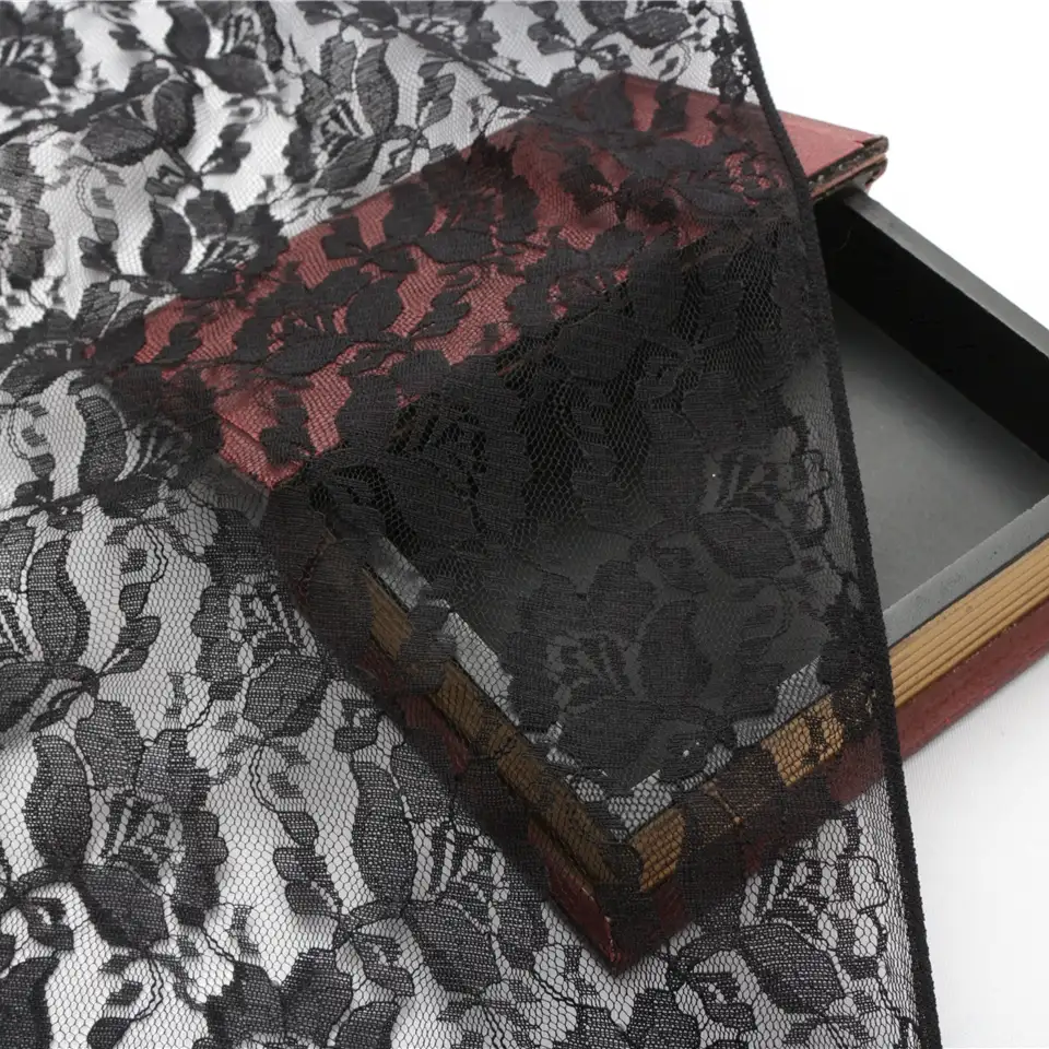 China Fabric for Skirt Lace Knit Fabric Polyester BLACK color buy from China wholesaler bulk order at wholesale price free worldwide shipping Alibaba