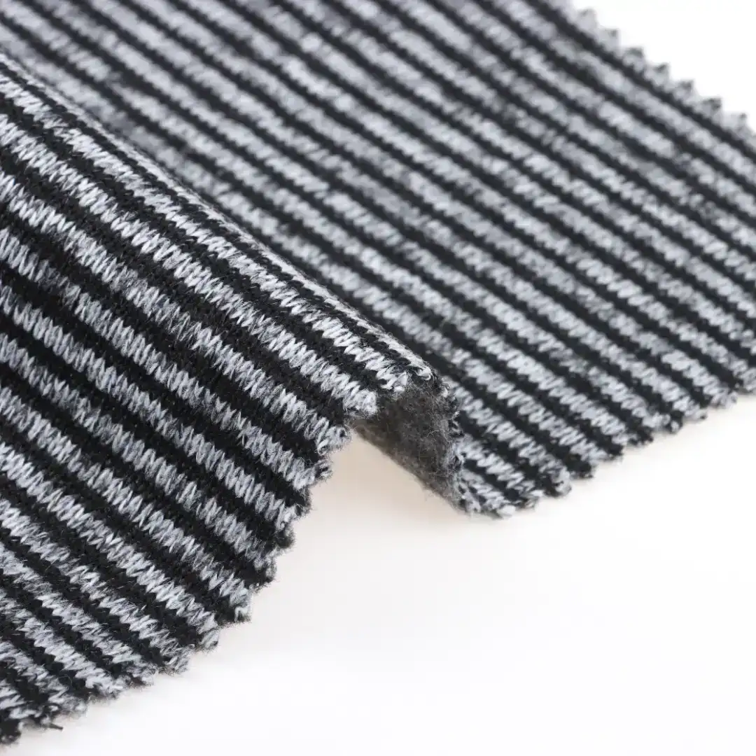 China Fabric for Hoodie,Open Cardigan  Hacci Knit Fabric Polyester BLACK/GERY color buy from China wholesaler bulk order at wholesale price free worldwide shipping Alibaba