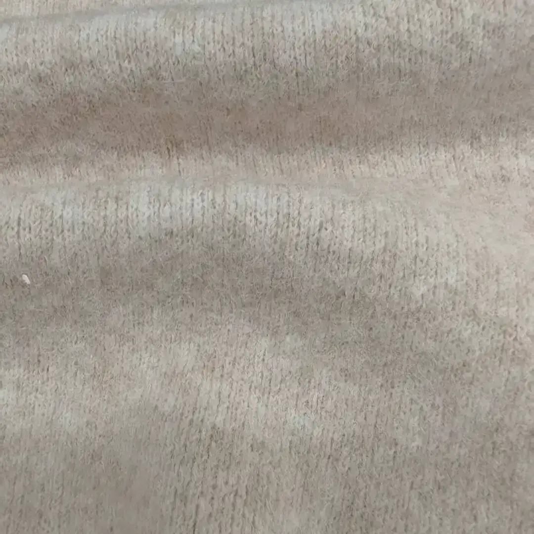 China Yarn for Open Cardigan (Sweater),Half-Zipper Cardigan (Sweater),Crew Neck Pullover (Sweater),Crop Top Pullover (Sweater) Mossy Yarn Fancy Yarn Recycled Polyester Polyester Acrylic Nylon Wool Spandex light tan color buy from China wholesaler bulk order at wholesale price free worldwide shipping Alibaba