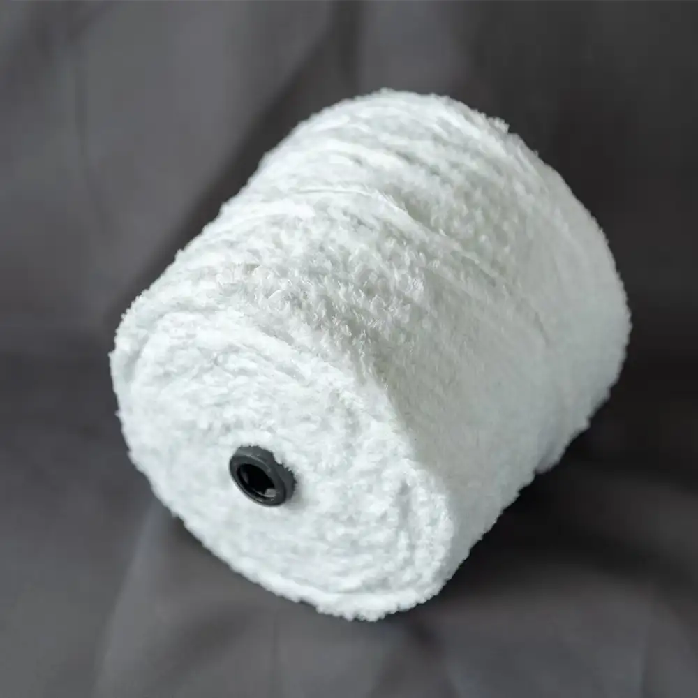 China Yarn for Crop Top,Pajamas,Ladies Vest (Sweater),Crew Neck Pullover (Sweater),Crop Top Pullover (Sweater) Teddy Yarn Fancy Yarn Polyester white color buy from China wholesaler bulk order at wholesale price free worldwide shipping Alibaba