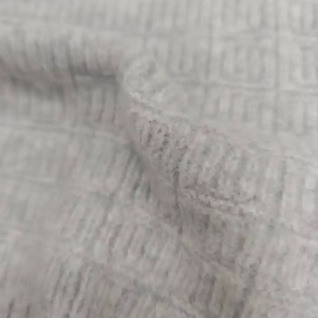 China Yarn for Crop Top,Open Cardigan (Sweater),Full-Zipper Cardigan (Sweater),Round Neck Pullover (Sweater) Mossy Yarn Fancy Yarn Recycled Polyester Polyester Spandex light gray，white，blue color buy from China wholesaler bulk order at wholesale price free worldwide shipping Alibaba
