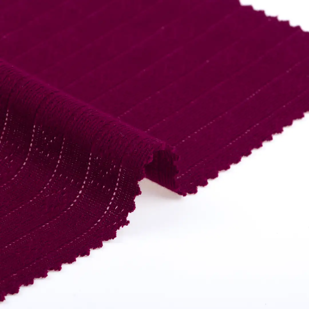 China Fabric for T-Shirt Weft Jacquard Knit Fabric Polyester Rayon Red color buy from China wholesaler bulk order at wholesale price free worldwide shipping Alibaba