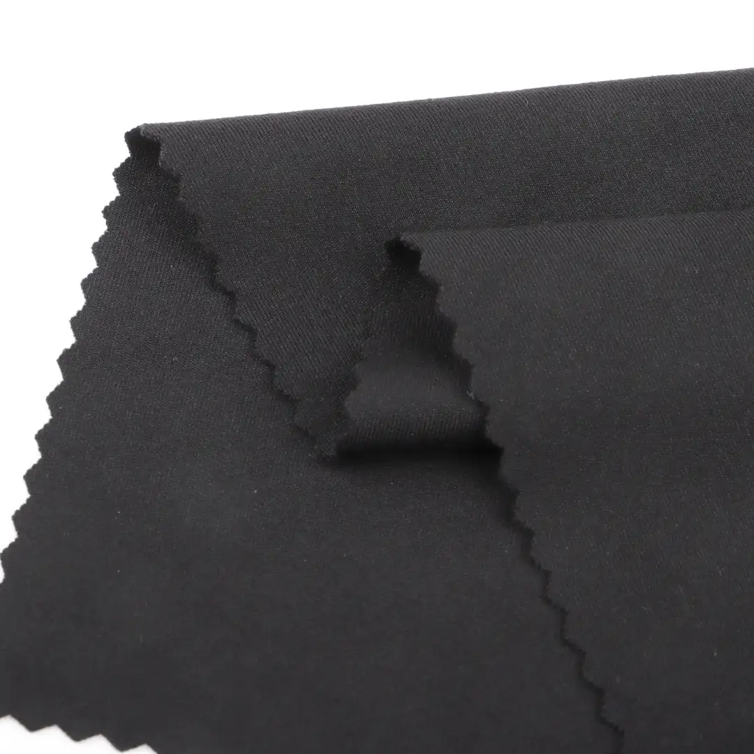 China Fabric for Jogger,Yoga Clothes Interlock Knit Fabric Polyester Spandex BLACK color buy from China wholesaler bulk order at wholesale price free worldwide shipping Alibaba