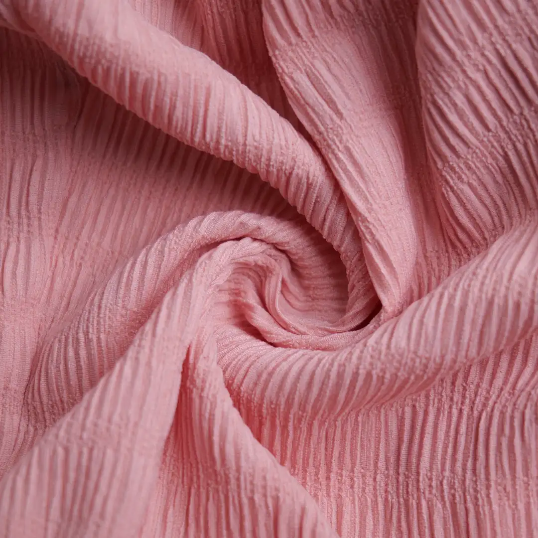 China Fabric for Skirt Lace Knit Fabric Polyester Spandex Pink color buy from China wholesaler bulk order at wholesale price free worldwide shipping Alibaba