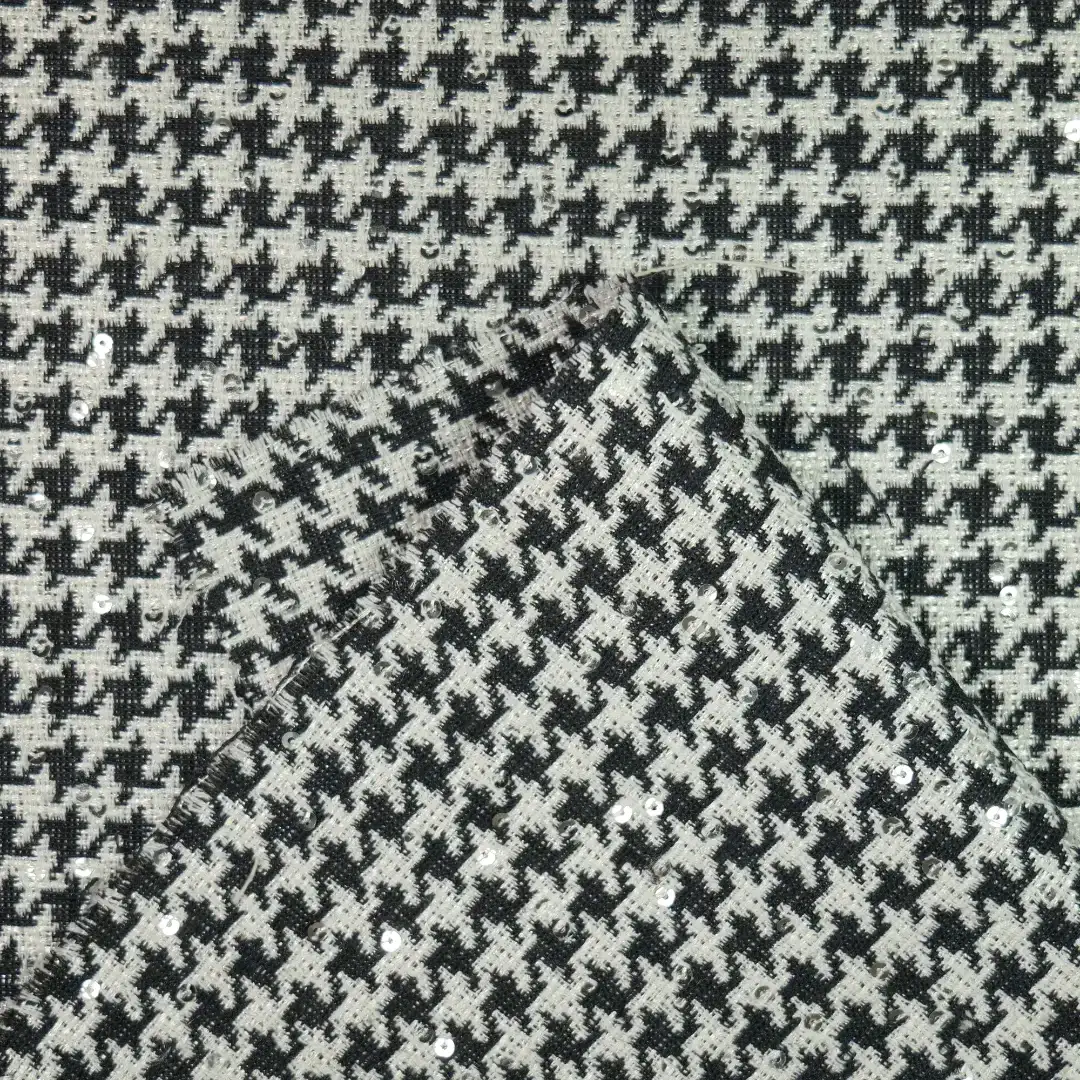 China Fabric for Jackets,Skirt,Suit,Uniform Chanel-Style Fabric Woolen Polyester Houndstooth color buy from China wholesaler bulk order at wholesale price free worldwide shipping Alibaba