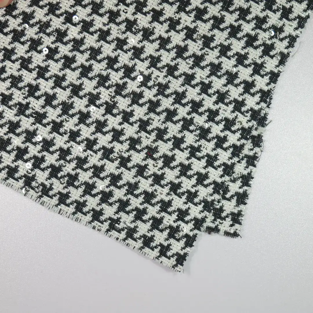 China Fabric for Jackets,Skirt,Suit,Uniform Chanel-Style Fabric Woolen Polyester Houndstooth color buy from China wholesaler bulk order at wholesale price free worldwide shipping Alibaba