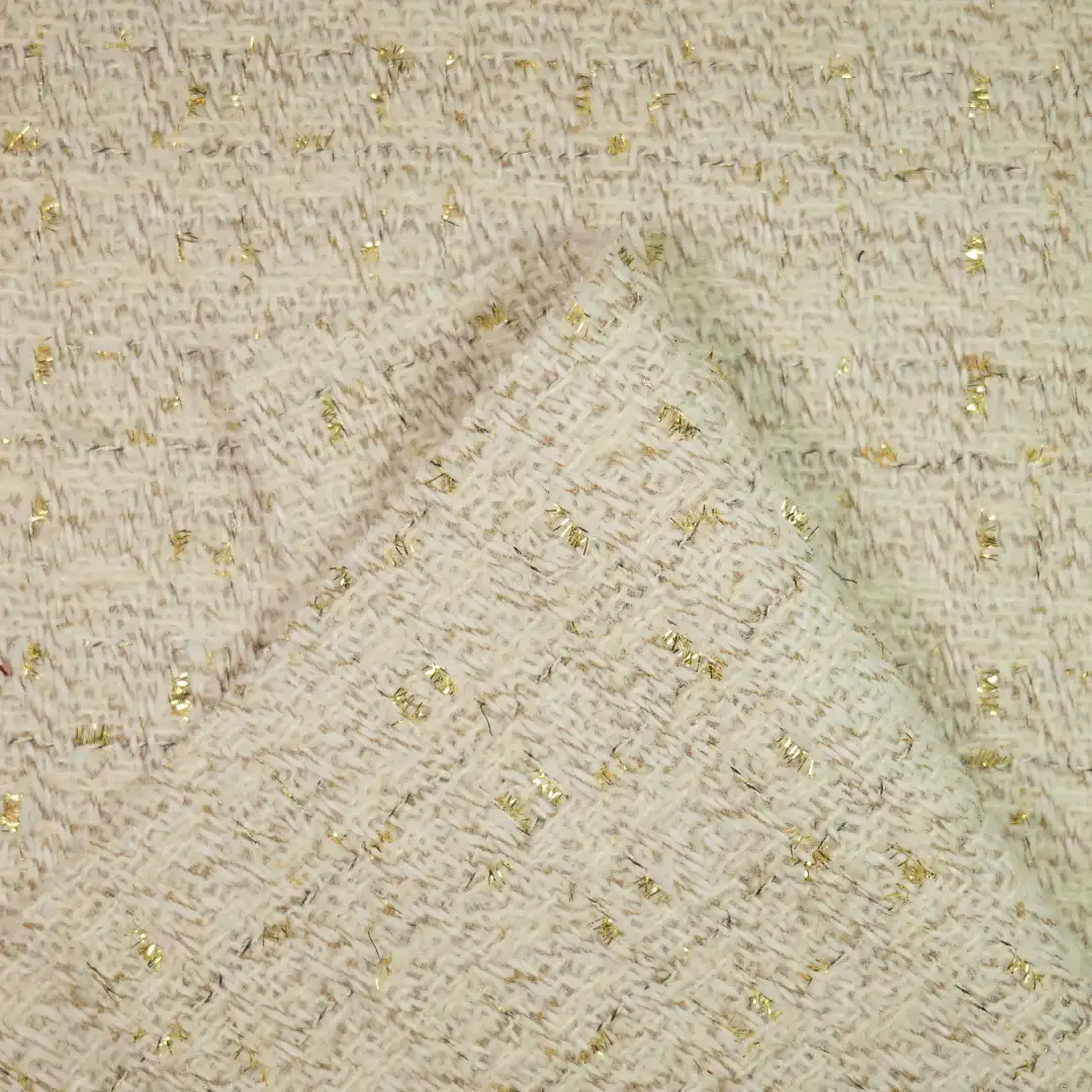 China Fabric for Skirt,Suit Chanel-Style Fabric Woolen Wool Polyester Beige color buy from China wholesaler bulk order at wholesale price free worldwide shipping Alibaba