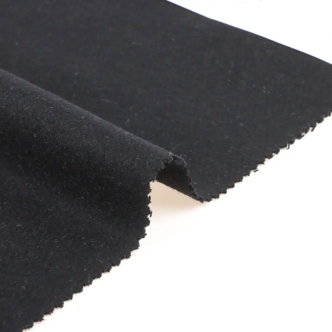 China Fabric for Trench Coat,Overcoat Melton Woolen Wool Polyester Other BLACK color buy from China wholesaler bulk order at wholesale price free worldwide shipping Alibaba