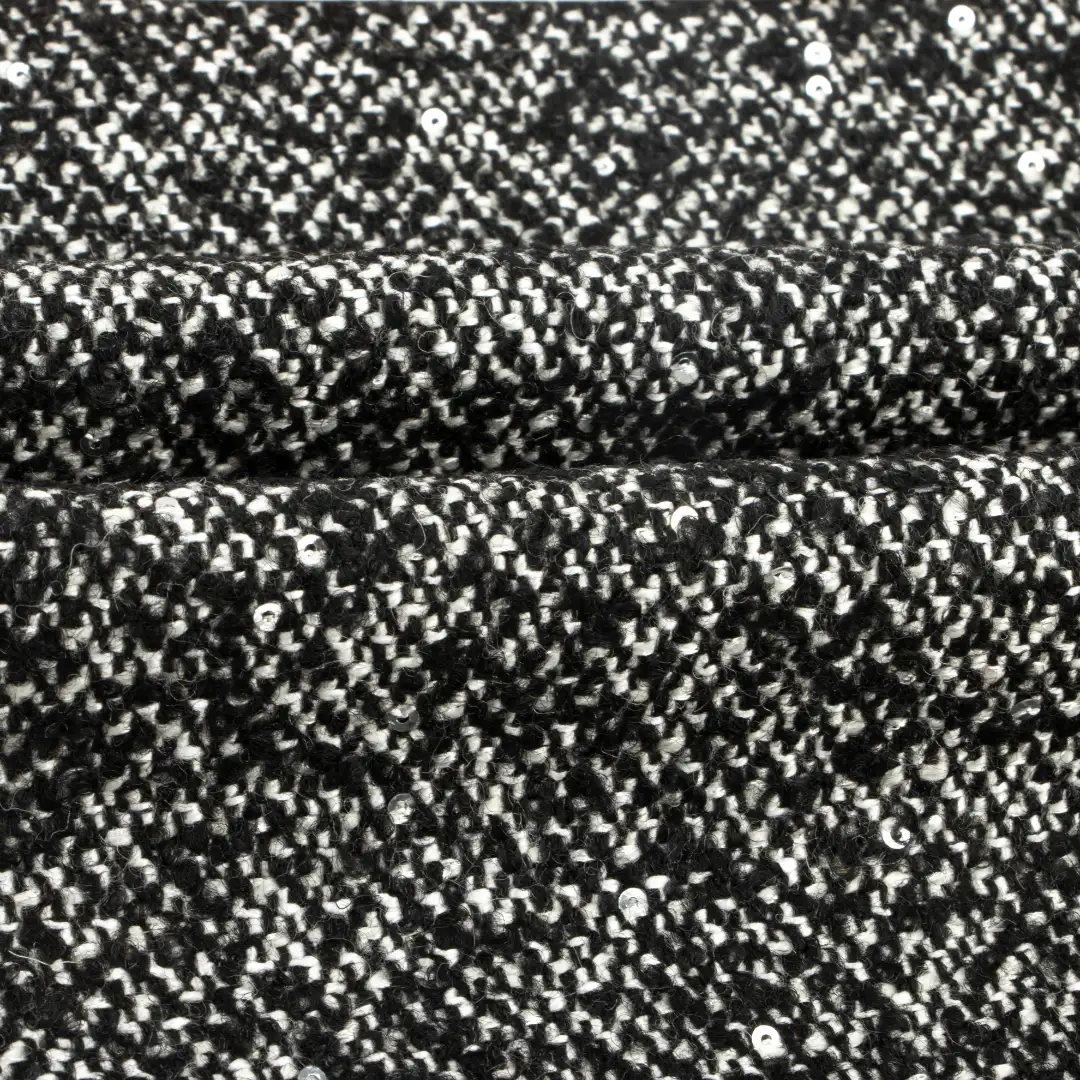 China Fabric for Blazer,Overcoat,Skirt ,Waist coat Woolen Tweed Woolen Wool Polyester Acrylic black-white color buy from China wholesaler bulk order at wholesale price free worldwide shipping Alibaba