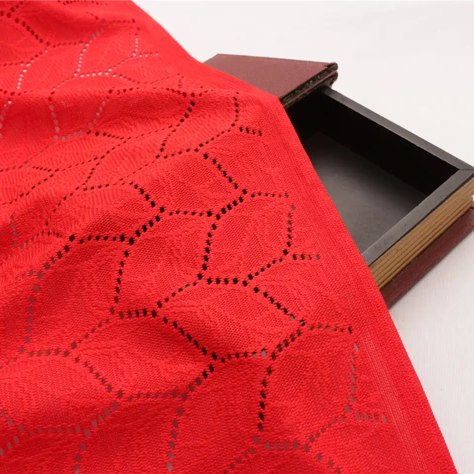 China Fabric for Blouse,Skirt Lace Knit Fabric Polyester red color buy from China wholesaler bulk order at wholesale price free worldwide shipping Alibaba